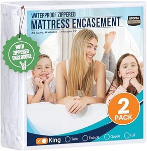 Utopia Bedding Zippered Mattress Encasement King Size (Pack of 2), 100% Waterproof, Dust Mite and Bed Bug Proof Mattress Protector, Absorbent 6-Sided Mattress Cover
