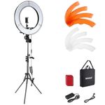 NEEWER Ring Light 18inch Kit: 55W 5600K Professional LED Ring Light with Stand and Phone Holder, Soft Tube & Bag for Tattoo Lash Extension Barber Makeup Artist Studio Video Photography Lighting, RL-18