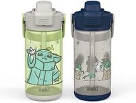 zak! Beacon Bottle Set of 2, Star Wars The Mandalorian The Child - 16 oz Each - Durable Plastic - Silicone Spout & Leak-Proof Lid - Dishwasher Safe