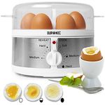 Duronic Electric Egg Boiler EB35 WE, Steamer for Eggs, Egg Cooking Machine, Automatic Egg Boiler Electronic Egg Poacher Machine for 7 Soft, Medium & Hard Boiled Eggs