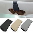 EldHus Sunglass Holder for Car Visor - 2 Pack Magnetic Car Glasses Holder Clip, Leather Eyeglass Holder for Car, Universal Vehicle Sunglasses Hanger Eyeglasses Mount, Black