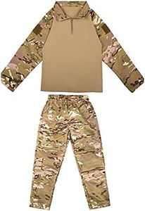 Outdoor Sports Airsoft Gear Hunting Shooting Shirt Pants Set Battle Dress Uniform Tactical BDU Set Combat Children Clothing Camouflage Kid Child Uniform - S