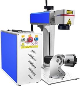 Laser Graviermaschine Metall, Faserlasergravierer 30W Raycus Faserlaser Fiber Laser Engraver Lasergravur Area 150x150mm 1064nm 220V für Metall Kupfer Aluminium Stahl etc. (30W mit Laser Rotary)