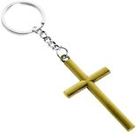 Juvale 12 Pack Cross Keychains, Religious Jesus Key Rings Bulk for Christian Gifts, Party Favors, Car Keys (3 Colors, Metal, 4.75 x 1.3 In)