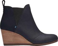 TOMS Women's, Kelsey Ankle Boot, Black Leather/Suede, 9