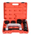 DHA Heavy Duty Ball Joint Press & U Joint Removal Tool Kit with 4x4 Adapters for 2WD 4WD Cars Light Trucks, 4 in1, Installer and Remover, Fit Most Vehicles, Replace Rusty Joints, Strong C-frame