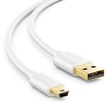 deleyCON 3.0m (9.84 ft.) Mini USB 2.0 High Speed Cable - Charging Cable Data Cable for Mobile Phones Smartphones Tablets Navigation Systems - USB A Male to Mini B Male - White