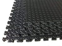 Black Garage/Workshop/Showroom Flooring EVA Foam Mat Tile - Interlocking - in Black - 4pk 16sq ft