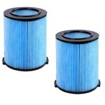 2 Pack VF5000 Replacement Filter 3-Layer Pleated Paper Vacuum Filter Compatible with Ridgid Shop Vac Filter 6-20 Gallon Wet Dry Vacuum Cleaner, Replacement WD1450 WD0970 WD1270 WD09700 WD06700 WD1680