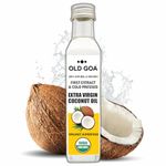 OLDGOA Cold Pressed Extra Virgin Coconut Oil | Used For Baby, Hair, Skin, Massage, Cooking, Oil Pulling, Drinking, Weight Loss, Edible | 100% Pure, Organic & Edible | Made With Fresh Coconut Milk (100 ML)