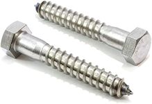 1/2" x 3" Stainless Hex Head Lag Bolt Screws, (10 Pack), 304 (18-8) Stainless Steel Coach Bolts/Large Screws for Wood with Plain Finish by Bolt Dropper