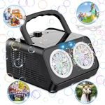 Bubble Machine, Xndryan Automatic Bubble Blower for Kids and Parties, 20000+ Bubbles Per Minute Bubble Maker, Portable Bubble Machine with 120ml Solution, Plug-in or Battery Powered, 2 Speed