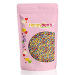 HONEYBERRY INCLUSIONS Rainbow Multicoloured Confetti Circles 200g - Premium Edible Decorating Sprinkles for Baking, Cupcake and Cake Decorations, Ice Cream, Dessert and Icing Decoration Toppers