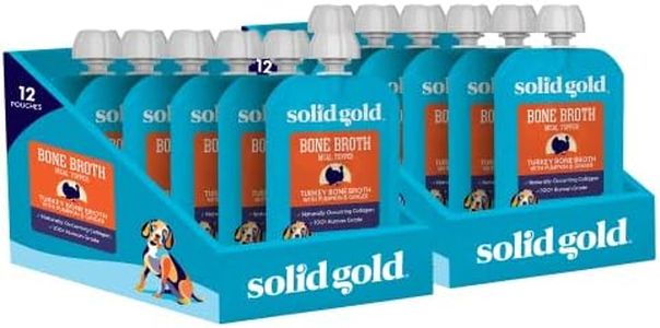 Solid Gold Bone Broth for Dogs - Grain Free Dog Food Topper Rich in Collagen and Superfoods - Nutrient Dense Dog Gravy Topper for Dry Food - Promotes Gut Health and Hydration