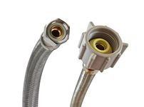 Fluidmaster B1T12 Toilet Connector, Braided Stainless Steel-3/8-Inch Female Compression Thread X 7/8-Inch Female Ballcock Thread, 12-Inch Length