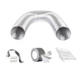 Ardnib Kitchen Chimney Aluminium Exhaust Pipe & Vent Cover with Installation Kit (6 feet Pipe length)