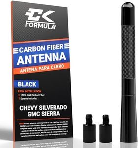 4.7" Black Carbon Fiber Short Antenna for Truck - Antenna Chevy Silverado GMC Sierra (1999-2025), Chevy Silverado 1500 Accessories, GMC Sierra Accessories, Car Antenna Replacement, Antena para Carro