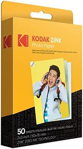 Zink KODAK 2"x3" Premium Photo Paper (50 Sheets) Compatible with KODAK Smile, KODAK Step, PRINTOMATIC, 50 count (Pack of 1)