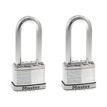 Master Lock M5XTLJCCSEN 2-Inch Wide Magnum Laminated Steel Padlock, 3/8-Inch Diameter, 2-1/2-Inch Shackle Clearance, Twin Pack