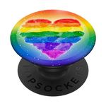 PopSockets LGBT Rainbow Heart Gay Pride Homosexual Proud Gay Pride Gift PopSockets Swappable PopGrip