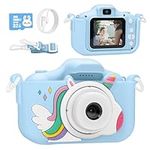 Kids Camera Toys Gift for Girls, Camera for Kids with 32GB SD Card, Cute Portable Christmas Birthday Gifts Toys for Girls Age 3-9 Year Old, Toddler Camera (Blue)