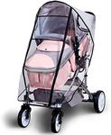 Universal Stroller Rain Cover - Waterproof Windproof Pram Rain Cover, Lightweight Stroller Cover Transparent Flat Optical Window, Suitable for All Models of Strollers