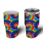 Sip Slip silicone tumbler sleeve - compatible with 20oz/30oz Yeti, RTIC, Ozark Trail, Magellan tumblers and more. Personalized Insulated Can Cooler covers (30 oz Totally Tie Dye)