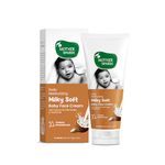 Mother Sparsh Milky Soft Baby Face Cream | Daily Moisturizing Face Cream for Babies With Coconut Oil, Milk Protein & Vitamin B5 | Non Sticky Baby Cream Prevents Dryness- (50g)