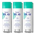 Supergoop! PLAY Lip Shield SPF 30 with Shea Butter - 3 Pack - Hydrating, Reef-Safe SPF Lip Balm - Moisturizing Lip Treatment For Dry Cracked Lips - Clean Ingredients & Broad Spectrum UV Protection