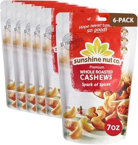 Sunshine Nut Co. Roasted Cashews, Spark of Spices, Pack of 6, 7 Ounce Each