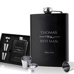 Personalised Hip Flask Custom Engraved Hip Flasks for Men 6oz Stainless Steel Flask for Best Man Usher Groomsmen Groom Father of The Bride Gift for Wedding Christmas Special Occasion (Design 2)