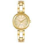 Citizen Eco-Drive Axiom Womens Stainless Steel Watch, Gold Stainless Steel Band, (Model: EM0638-50P)