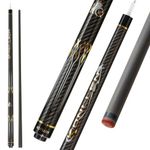 KONLLEN KL-3K Carbon Fiber Pool Cue Stick Wrapless Professional Cues Full Carbon Technology Low Deflection 12.2mm 147cm 3/8 x 8 Joint