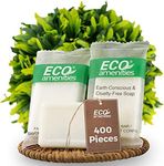 ECO amenities Travel Size Bar Soap - 400 PACK, 0.5 oz Mini Soap Bars, Hotel Soap Bars, Travel Size Toiletries - Individually Wrapped Bulk Soap Bar, Small Hotel Soaps for BNBs, VRBO, Inns and Hotels