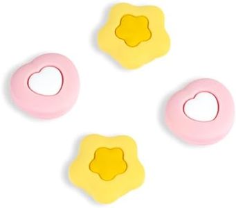 GeekShare Cute Thumb Grip Caps for PlayStation 5 Controller, Thumbsticks Cover Set Compatible with Switch Pro Controller and PS4 PS5 Controller, 4Pcs - Cream Heart (Pink)