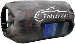 Fishoholic Dry Bag - Waterproof Gear Bags - Fail-Safe Snap - Made Tough & Durable for Kayaking Boating Fishing Hiking Camping Paddle Board & Tailgaiting (semi-clear, 5L)