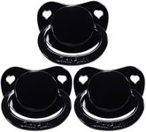 CutiePlusU Adult Sized Pacifier Dummy for Adult Babies-Big Shield 3 Pack-Black