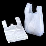 White Vest Style Plastic Carrier Ba