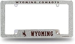 Rico Industries NCAA Wyoming Cowboys Chrome All Over Automotive Bling License Plate Frame 12" x 6" Chrome All Over Automotive Bling License Plate Frame Design for Car/Truck/SUV