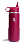 HYDRO FLASK - Kids Water Bottle 591 ml (20 oz) - Vacuum Insulated Stainless Steel Toddler Water Bottle - Silicone Flex Boot, Easy Sip Straw Lid - BPA-Free - Wide Mouth - Snapper