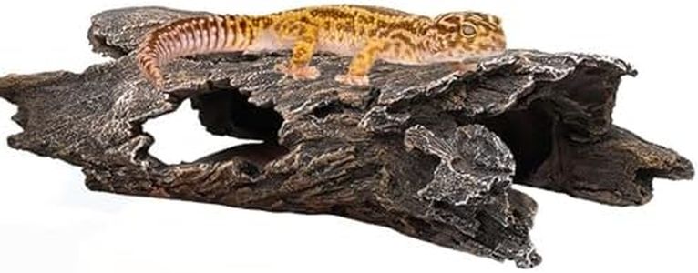 Tfwadmx Reptile Hide Leopard Gecko Tank Accessories Snake Hides Resin Hollow Log for Aquarium Decorations Betta Fish Hideout for Crested Geckos,Chameleons, Corn Snakes, Frogs