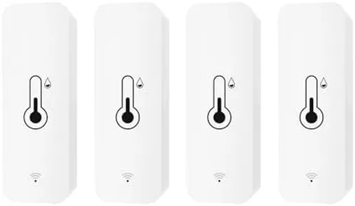 MOES WiFi Humidity Temperature Monitor Smart Hygrometer Thermometer for Remote Monitor and Alert, High Precision Indoor Thermometer with Tuya App, Compatible with Alexa & Google Assistant, 4 Pack