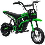 HOMCOM 24V Electric Go Kart for Kids, Drifting Ride-On Racing Go Kart with Slow Start, Music, Horn Honking and Safety Belt, for 8-12 Years Old, Green