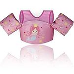 Kids Cartoon Life Jackets Vests Toddler Swim Flotation Device with Shoulder Strap Pull Buoy for 25-55 lbs Learn to Swim Pool Training Aid (Mermaid Princess)