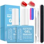 Sularpek 2 Pcs 15ml Gel Nail Polish Remover, Fast Gel Polish Remover, Shellac Nail Polish Remover, Gel Remover with 2 Gel Polish Scraper & 1 Nail File, Easily & Quickly Remove Nail Polish in 3-5 Minut