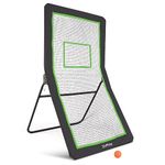 Lacrosse Rebounder for Backyard Bounce Back Net Lacrosse Nets for Backyard to Toss Back and Practice Lacrosse Catch Volleyball Baseball Soccer with Neon Target Lacrosse Ball and Ground Stakes 4x7ft