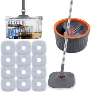 Chabatree Mop and Bucket Set，Spin Mop and Bucket Set with Separate Dirty and Clean Water，12 Replaceable Mop Pads，Deep-Cleaning Mops for Floors, Versatile Mops for Walls