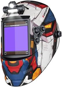 ARCCAPTAIN Large View 3.94" x 3.66" True Color Auto Darkening Welding Helmet with Light, Solar Powered Welding Hood, 4 Arc Sensor Wide Shade 4/5-9/9-13 for Stick MIG TIG Cut,MF