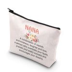 Nana Makeup Bag Nana Birthday Mothers Day Gift New Grandma Cosmetic Bag First Time Grandma Gift from Grandchildren Baby Reveal Gift (Nana Encourage CA)