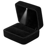 GBYAN Engagement Ring Box with Light Velvet Ring Box for Proposal, Wedding,1 Slot - Balck